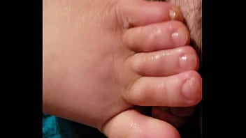 Footrub on small cock