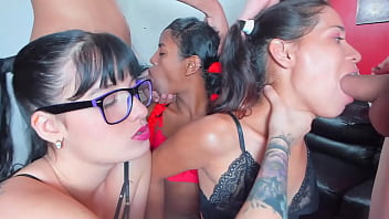 All these whores swallow these men's cocks