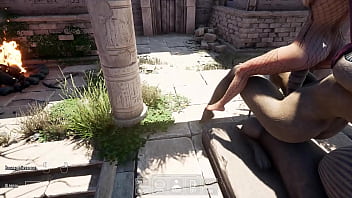 The ancient statue suddenly woke up and began rhythmically fucking lara 3d hentai game