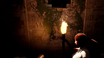 The ancient statue suddenly woke up and began rhythmically fucking lara 3d hentai game