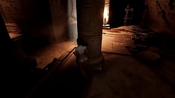 The ancient statue suddenly woke up and began rhythmically fucking lara 3d hentai game