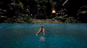 The ancient statue suddenly woke up and began rhythmically fucking lara 3d hentai game