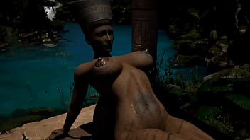 The ancient statue suddenly woke up and began rhythmically fucking lara 3d hentai game
