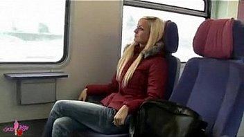 Hot girl in train toilette