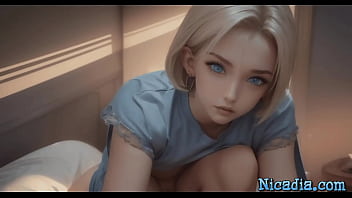 Big titted teen ai girl rides on big cock