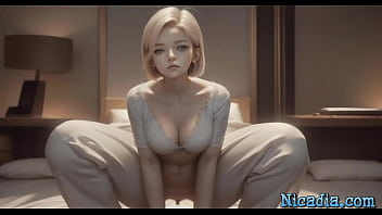 Big titted teen ai girl rides on big cock