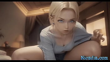 Big titted teen ai girl rides on big cock