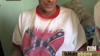 Dirty ebony whore banged and covered in cum interracial 10