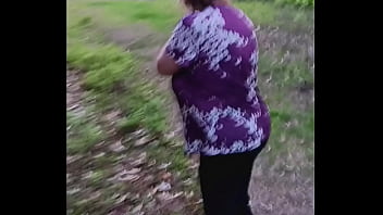 Big tit milf outside