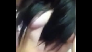 Asian cutie with a hairy cooter sucks and fucks in front of her husband