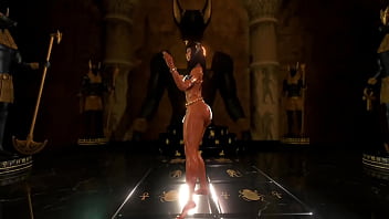 Exotic egyptian queen pleases gods with erotic dances and her sexy body
