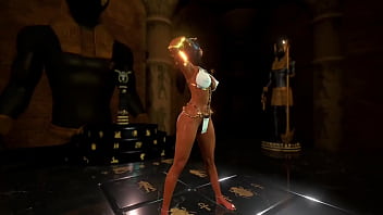 Exotic egyptian queen pleases gods with erotic dances and her sexy body