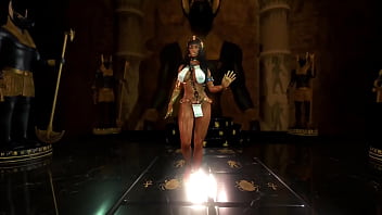 Exotic egyptian queen pleases gods with erotic dances and her sexy body