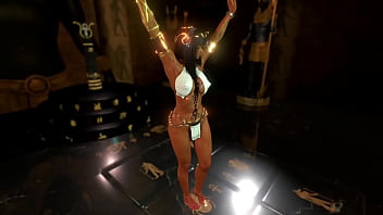 Exotic egyptian queen pleases gods with erotic dances and her sexy body