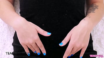 Glowing blonde beauty shows her sexy body