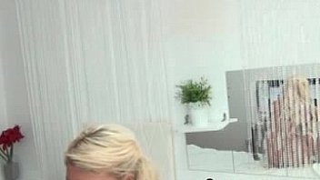 Busty teen blonde dance on webcam