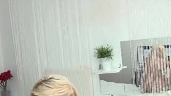 Busty teen blonde dance on webcam