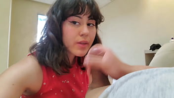 Cum slut waiting for her big load of white and pure cum