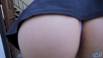 Round ass mini skirt very puffy cameltoe tall brunette