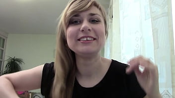 Milena blonde babe chats on webcam in non nude sfw clip