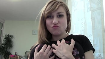 Milena blonde babe chats on webcam in non nude sfw clip