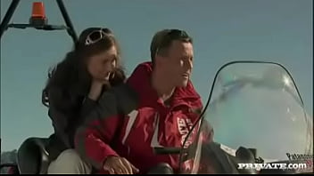 Gilda roberts rides a snowmobile to have sex with her ski instructor