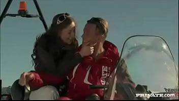 Gilda roberts rides a snowmobile to have sex with her ski instructor