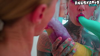 Intense toy play between two girls