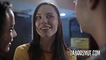 Hot brunette teens agrees to ffm threesome with famous dj in exchange for fame