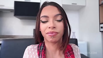 Super cute brazilian struggles for her first ever dp then gives up shooting because the dicks are too big dp anal big