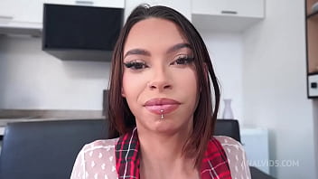 Super cute brazilian struggles for her first ever dp then gives up shooting because the dicks are too big dp anal big