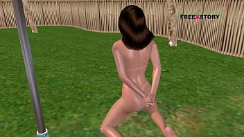 An animated 3d cartoon porn video of a cute girl masturbating using carrot