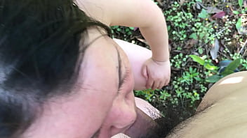 Wife outdoor blowjob