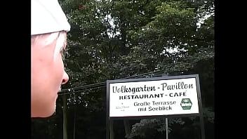 Nasty german blonde pisses her panties