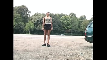 Nasty german blonde pisses her panties