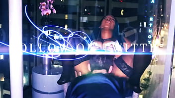 18 year old sucks older guy's cock and drinks cum from a condom