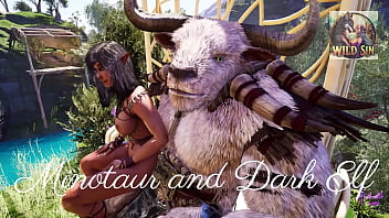 Monster and elf sitting