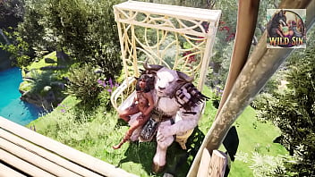 Monster and elf sitting