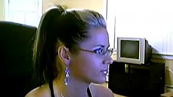 Cam slut with glasses teasing