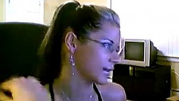 Cam slut with glasses teasing
