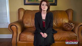 Redhead coed hottie ravyn rubs her tits and pokes her pussy with a sex toy