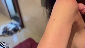 Blowjob in the shower and a real female orgasm