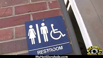 Babe sucks and fucks black cock at gloryhole 4