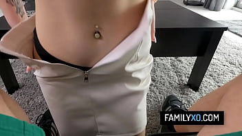 Naughty stepdaughter enjoys playing with stepdaddy's cock