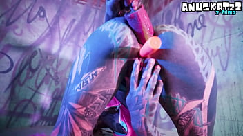 Tattoo girl solo double penetration with toys anal mastrubation atm goth punk dp