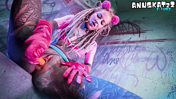 Tattoo girl solo double penetration with toys anal mastrubation atm goth punk dp
