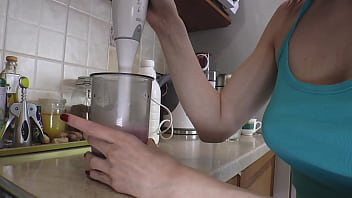 Redhead with big tits gives hot closeups