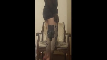 Crossdresser maria in black nylon panty en highheels