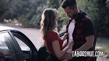 Blonde hitchhiker outdoor sex with a stranger