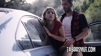 Blonde hitchhiker outdoor sex with a stranger